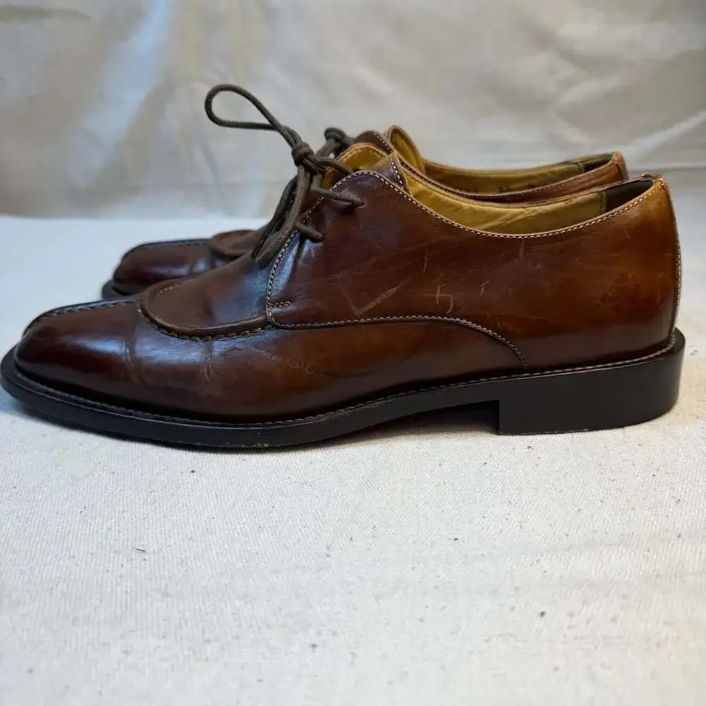 Cole Haan Leather Split Toe Oxford Shoes Size 9.5 Brown Dress Shoes